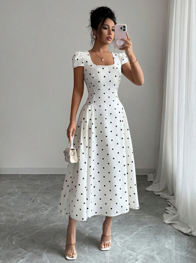 Vestido Midi Seda Pérola